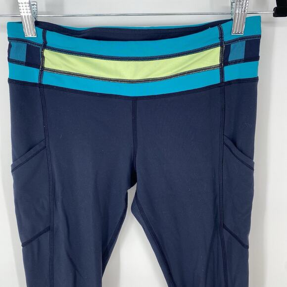 Lululemon Speed Tight Navy Blue And Teal Women's Size 6 - Picture 9 of 9